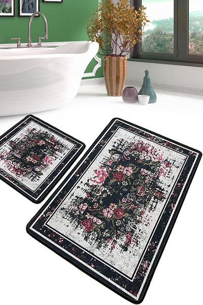 Chilai Home Arrosa 2-Piece Bath Rug/Set, Washable Non-Slip Bath Mat