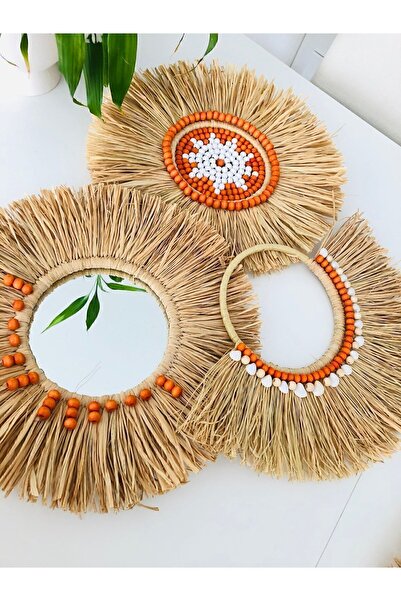 Genel Markalar Doğal Muz Lifi Ahşap Boncuklu El Yapımı Duvar-ofis-balkon-bebe...