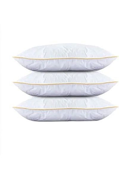 In House 3 Pieces Microfiber Prime Hotel Pillow with Golden Line - 90x50 cm