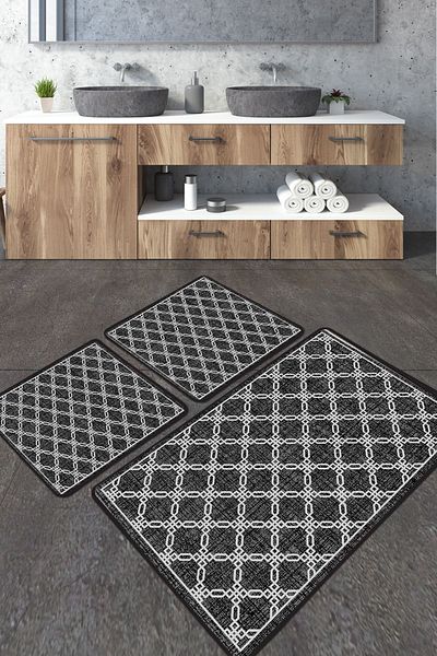 Chilai Home Σετ 3 ανθεκτικών DJTBANYO Douch Ball - Σετ καθίσματος τουαλέτας με αντιολισθητική βάση