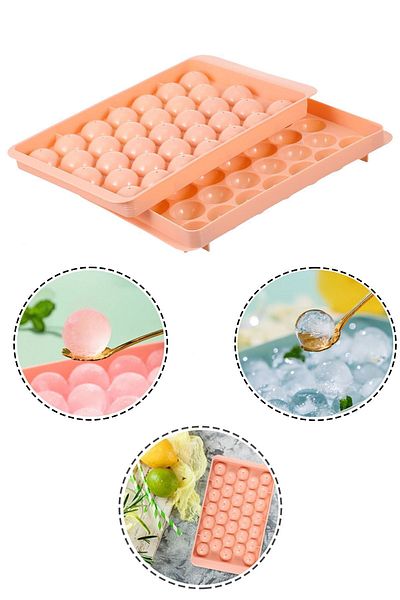 COZY SENSE Sphere Ice Mold Shaped Ice Molds Round Cube Ice Mold with Side Water Cup