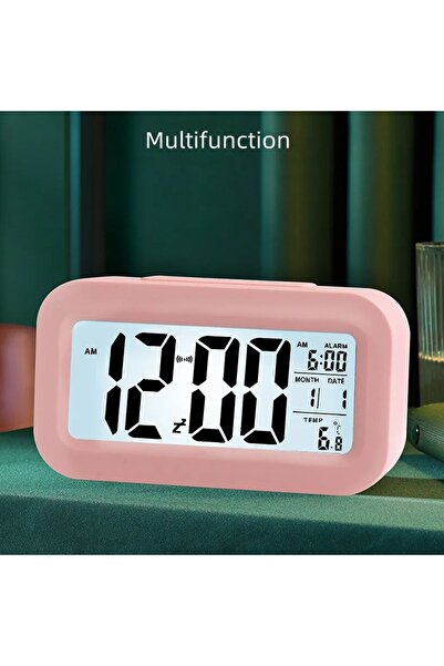 hediyesahibi Işık Sensörlü Termometreli Alarmlı Dijital Masa Saati