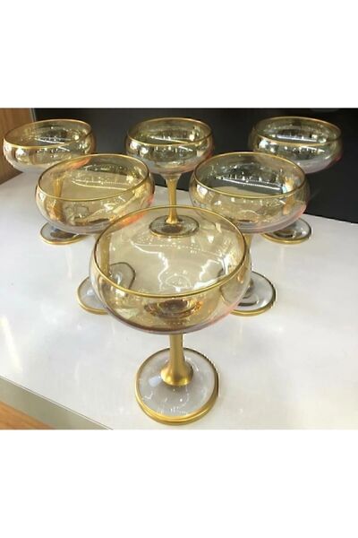 Paşabahçe Lav 6 Lı Dondurma Magnolya Cam Cup Renkli Hediyelik Çeyizlik Sunumluk