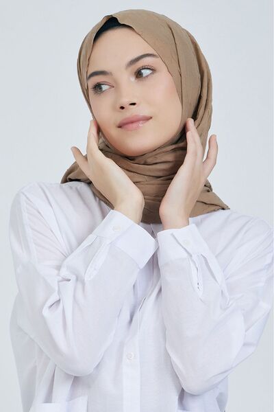 m moon scarf Premium Bambu Kraş Şal  “ Orta Vizon “