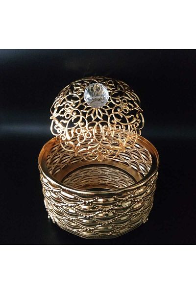 HİLALKRİSTAL Διακοσμητικό Organizer - Κουτί καθρέφτης-μεταλλικό καπάκι