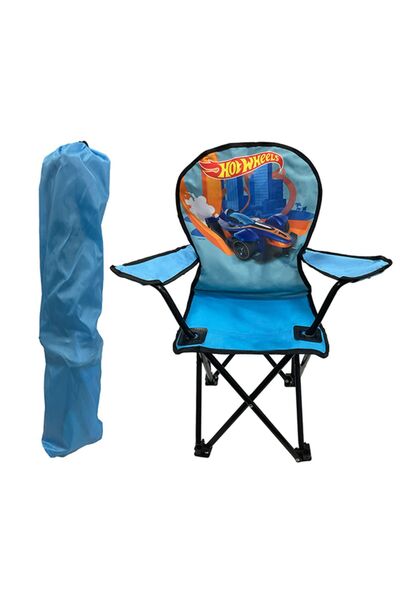HOT WHEELS Lisanslı Katlanabilir Çocuk Kamp Sandalyesi - Açık Mavi