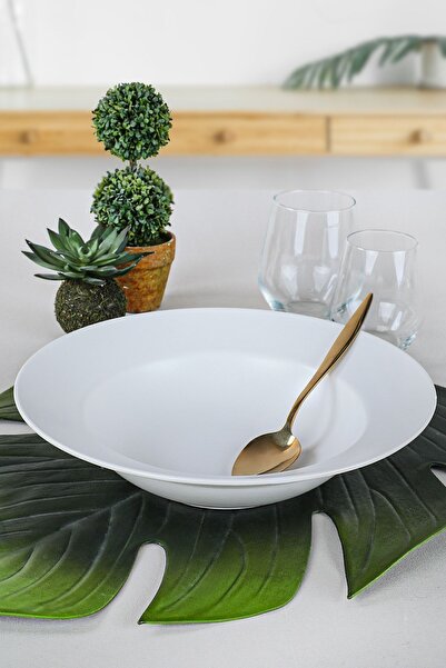 Keramika 26 Cm Matte White Delta Pasta Plate