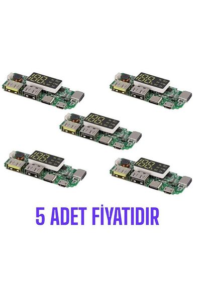 Arduino مجموعة من 5 باور بانك USB 5V 2.4A Micro Type-C