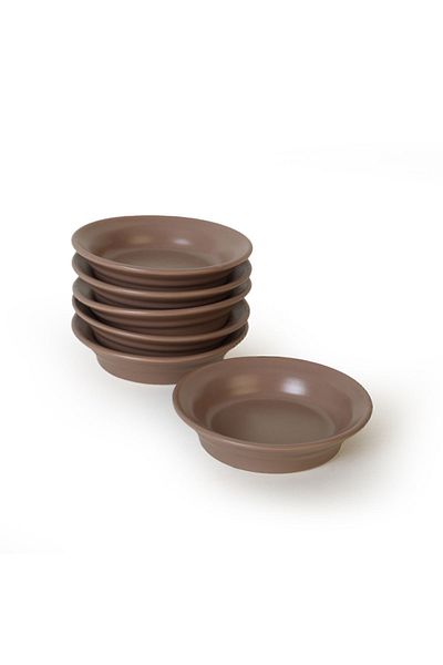 Keramika Matte Earth Taupe Bloom Μπολ Σνακ / Μπολ Σάλτσας 12 εκ. 6 Τεμάχια 977
