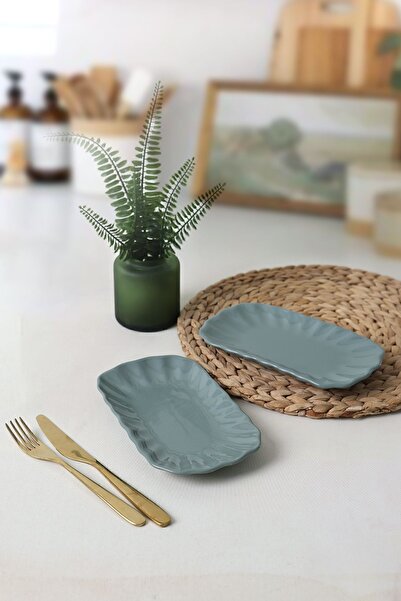 Keramika Yeşil Sirius Kayık Tabak 23 cm 2 Adet 326