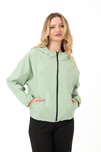 Montstop Water Green Oversize Hooded Raincoat - Με τσέπη και επένδυση, αδιάβροχο και αντιανεμικό