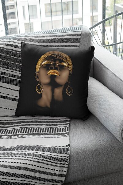 Viva Home 43x43cm Fată arabă din țesătură premium din pene thailandeze, husă ...