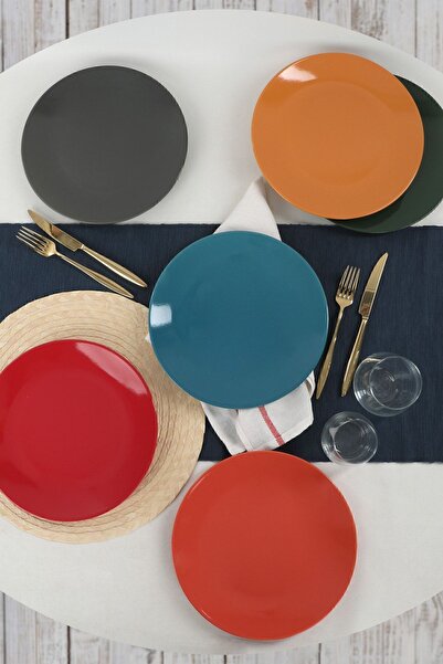 Keramika 26 Cm Rainbow Aegean Serving Plate - 6 Pieces