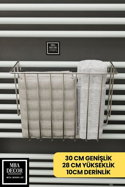 mba decor metal bending art Hangable Silver Towel Warmer Organizer - Bathroom Towel Holder and Toilet Paper 30X28X10Cm