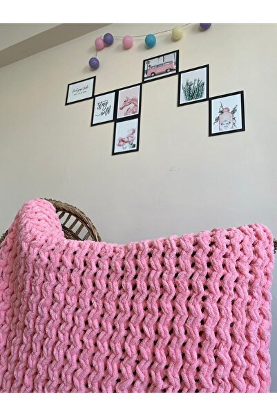 Alize Puffy Hand Knitted Baby Blanket