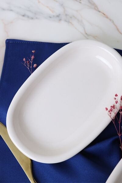 Keramika 22 Cm Cream Hitit Boat Plate - 2 Pieces 030