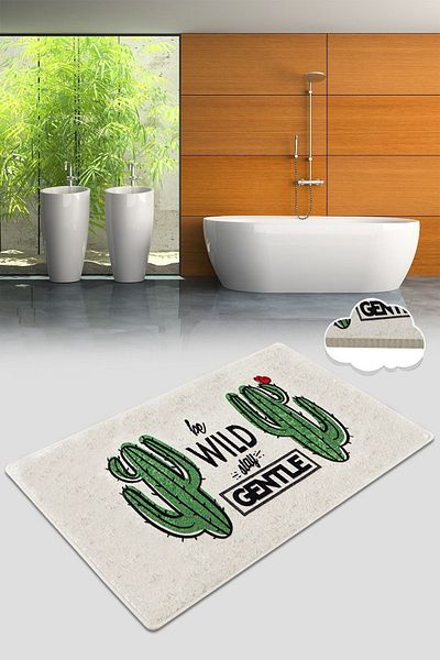 Chilai Home Απαλό χαλί μπάνιου 70x120 εκ. Χαλί μπάνιου, πατάκι μπάνιου που πλένεται αντιολισθητική βάση Djth