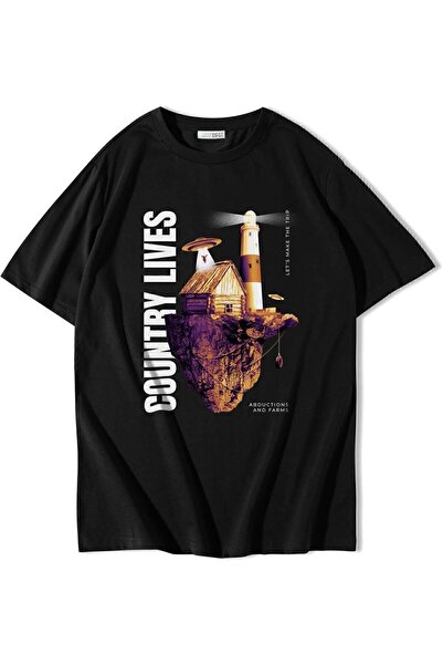 BRZ COLLECTION Tricou supradimensionat unisex FloatingIsland