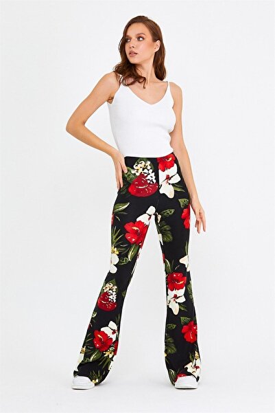 BRZ COLLECTION Γυναικείο παντελόνι με floral σχέδιο