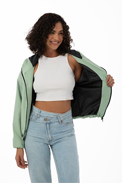 Montup Γυναικείο αδιάβροχο εποχιακό αδιάβροχο παλτό με κουκούλα, αδιάβροχο και αντιανεμικό, με τσέπες