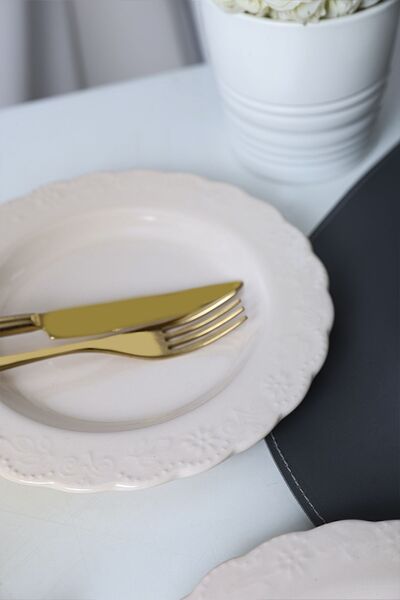 Keramika 21 Cm Cream Tango Cake Plate - 6 Pieces 030