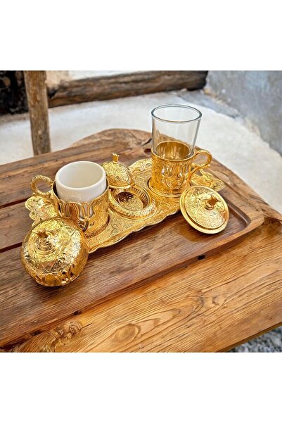 CHANCE GİFT Tulip Patterned Full Set Coffee Presentation Set - Gift Groom Cup Set for Lover Mother