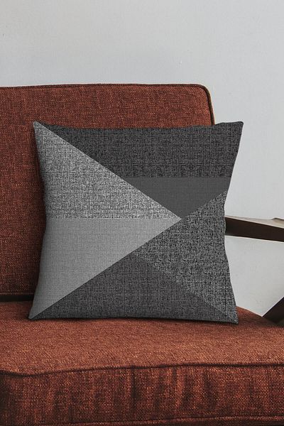 Viva Home Smoked Premium Thai Feather Stain Resistant Fabric Geometric Double Sided Throw Pillow Pillow Case Krl1123
