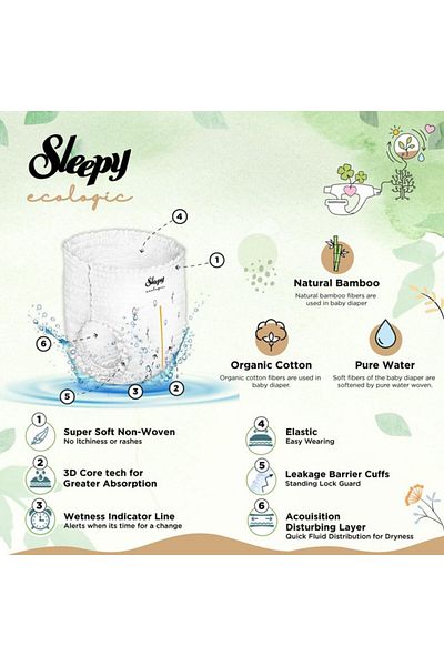 Sleepy Ecologic Pants Size 4 | 96 Count | (2X48) Eco-Friendly | Hypoallergenic | Absorbent