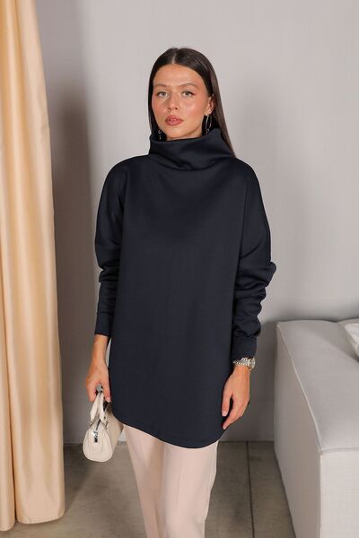 Melike Tatar تونيك سكوبا أزرق داكن - موديل 3-5204