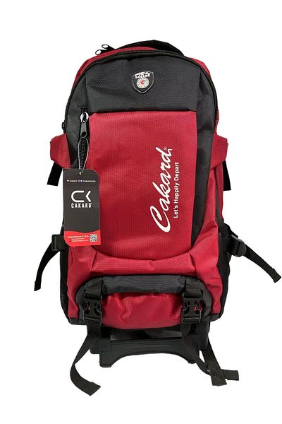 CAKARD 50 Liter Red Orthopedic Unisex Camping Bag - Back Passenger Mountaineer with Squeegee and Wheels