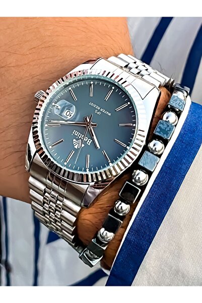 Bentini Bentini Calendared Steel Men's Wristwatch Night Gorus Phosphorized+Wristband