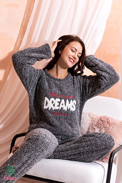 nisaNCa Ολόσωμο βελούδινο χειμωνιάτικο γυναικείο σετ πιτζάμες - Χριστουγεννιάτικες πιτζάμες Fleece