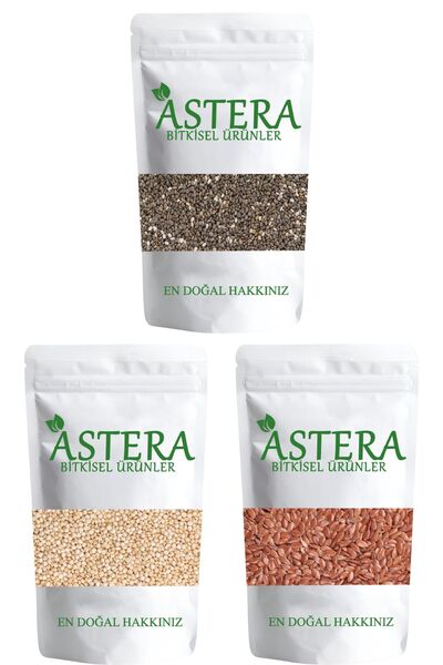 ASTERA 100 gr Chia Tohumu 100 gr Kinoa Tohumu 100 gr Keten Tohumu