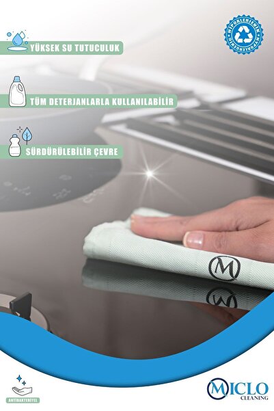 MICLO CLEANING Mikrofiber Temizlik Bezi | Sihirli Bez | 3'lü Set | 40x60cm | - Soft Renkler