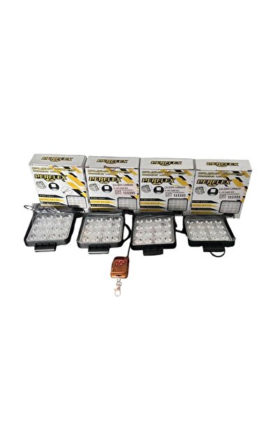 PERFLEX OFF-ROAD 16 LEDLİ ULTRA BEYAZ KUMANDALI ÇAKARLI 4'LÜ SET