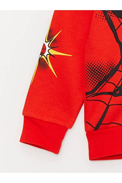 LC Waikiki LCW Kids Kapüşonlu Spiderman Baskılı Uzun Kollu Erkek Çocuk Fermuarlı Sweatshirt