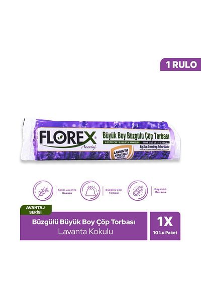 Florex Lavender Scented Advantage Series - Drawstring Large Size Garbage Bag X 1 Roll