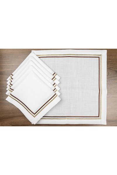 Mikasa Moor Χαρτοπετσέτες Celine Brown Gold 6 τμχ 40x40cm