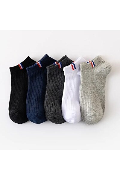 Atacık Çorap 5 чифта мъжки чорапи до глезена с различни цветове гумени ленти Мъжки ботуши Чорапи