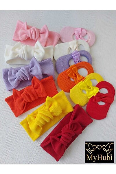 MyHubi 12-Piece Combination Handmade for Baby Girl - Bow Bandana and Ballerina Socks