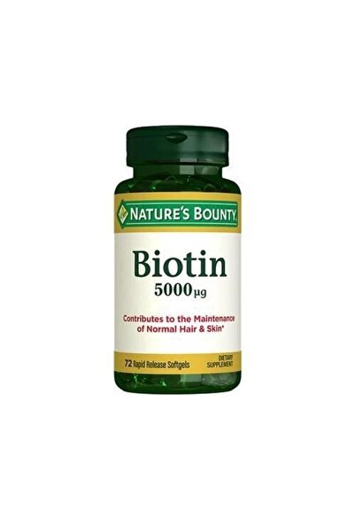 Nature's Bounty 5000 Mcg Biotin - 72 Capsules Food Supplement