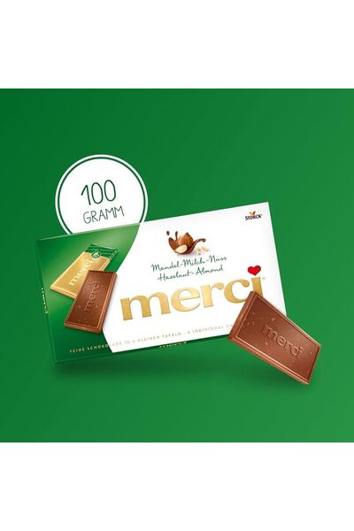 Merci Çikolata Badem Sütlü Fındıklı 100g - Chocolate Almond Milk Nut
