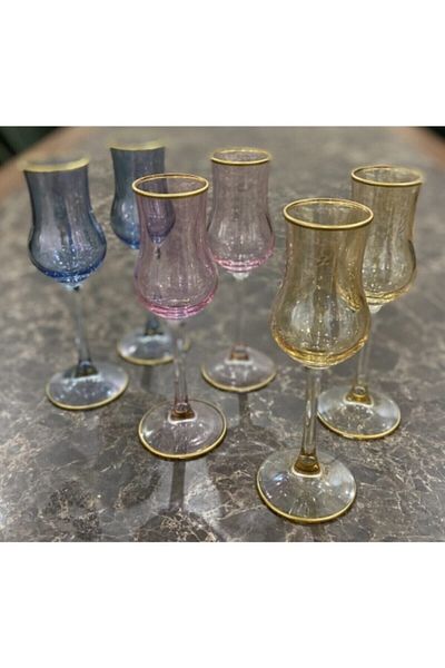 Paşabahçe 6-Piece Grappa Colored Coffee Side