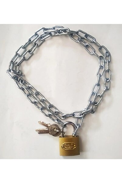 KOLUMAN Νέα κλειδαριά αλυσίδας 100cm 32mm Λουκέτο με 3 ανταλλακτικά 3mm αλυσίδα