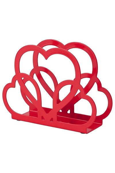 IKEA Christmas Themed Heart Decorative Napkin Holder, Red, 19x6 Cm