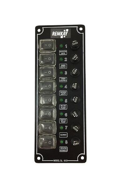 Genel Markalar Tekne Sigorta Paneli, Karavan Sigorta Paneli, Switch Panel, 8'li, 80x215mm