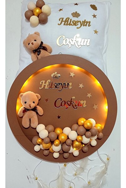 bebek atölyem Kişiye Özel El Işi Led'li Kapı Süsü Ve Takı Yastığı