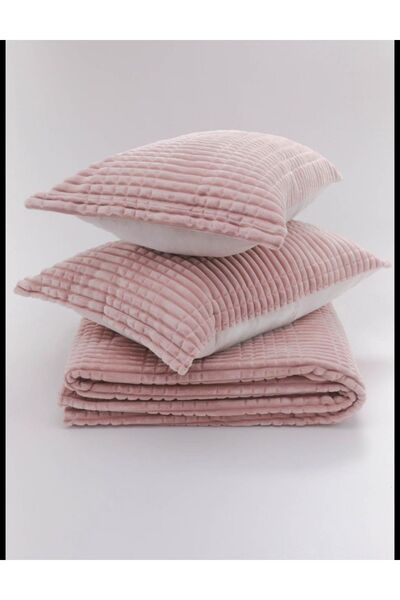 Deneme Zamanı King Size Blanket Thick Blanket Modern Line-merinos 220x240 with 2 Pillowcases