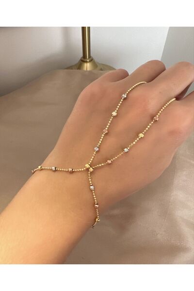 emy by emel luxury silver jewelry Altın Kaplama Üç Renkli Dorika Toplu Şahmer...