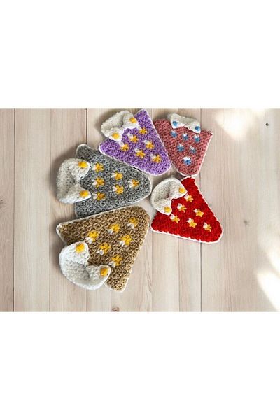 heptrend Trend Imb Hand Knitted 5 Pieces Colored Heart Fibers